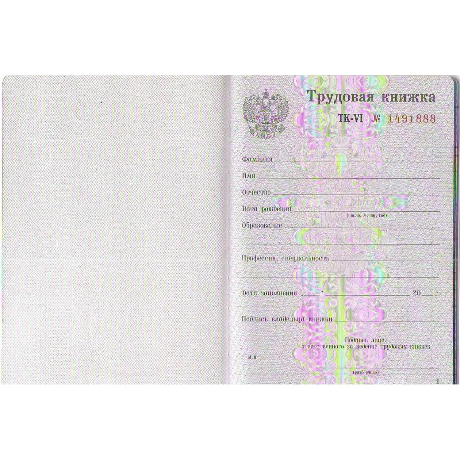 Бланк Трудовая книжка - фото 2