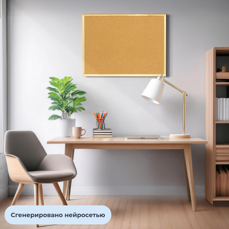 Доска пробковая 45х60 Attache Economy деревян. рама Россия - фото 8