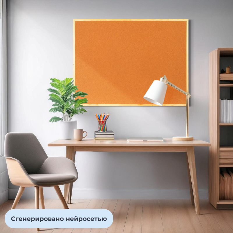 Доска пробковая 90х120 Attache Economy деревян. рама Россия - фото 8