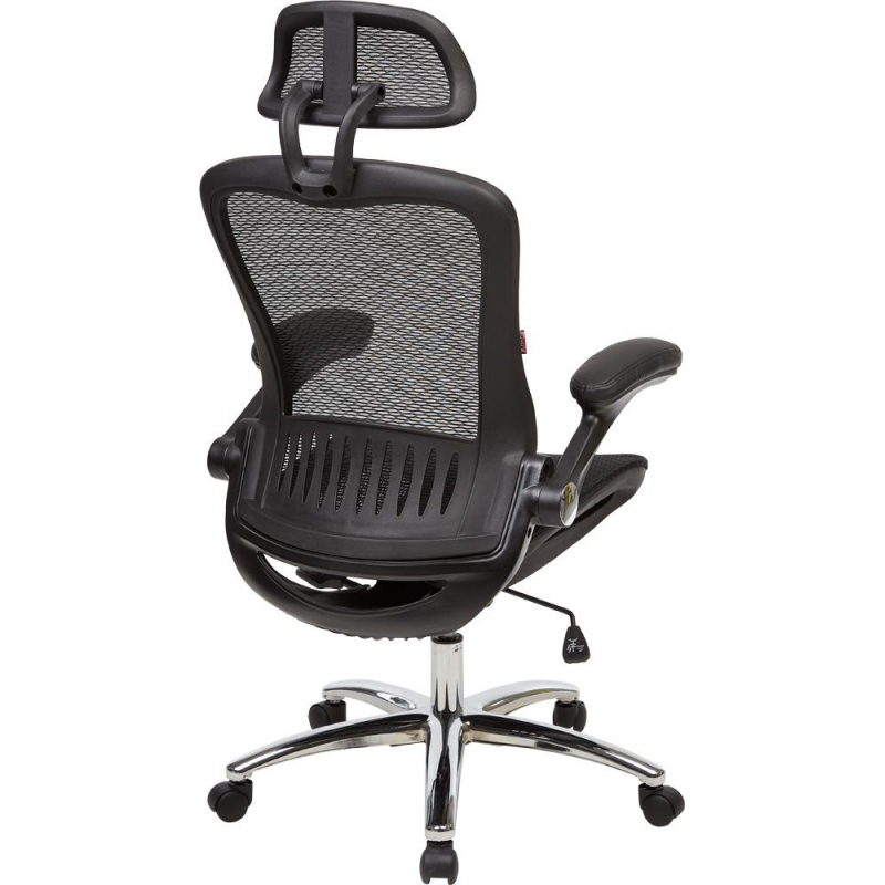Кресло S_BN_Hg_EChair-552 TTW Net сетка черная, хром - фото 5