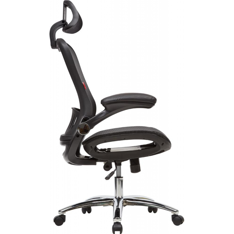 Кресло S_BN_Hg_EChair-552 TTW Net сетка черная, хром - фото 4