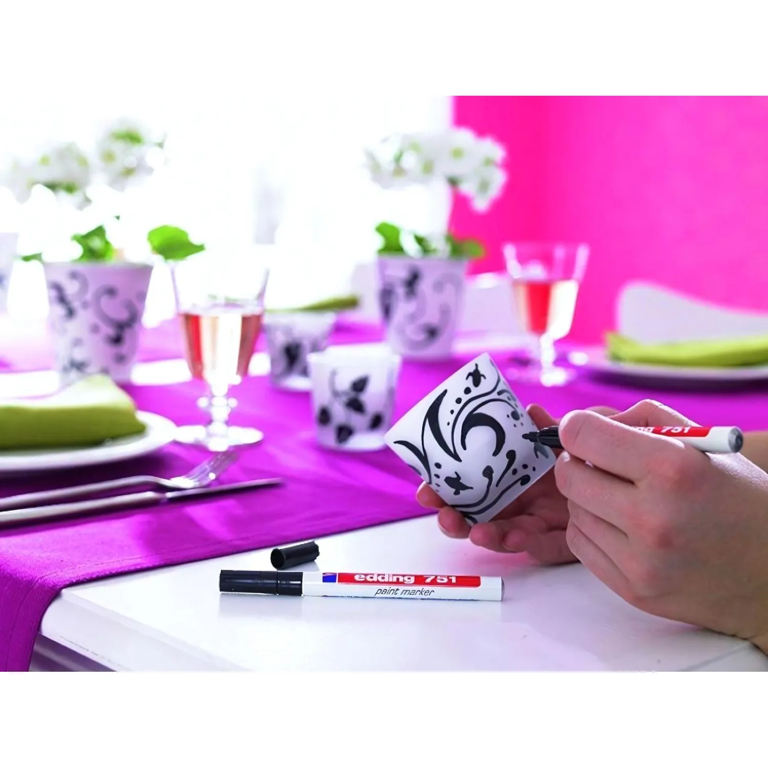 Маркер лаковый EDDING E-751/54 серебряный, 1-2мм, мет. корп - фото 2