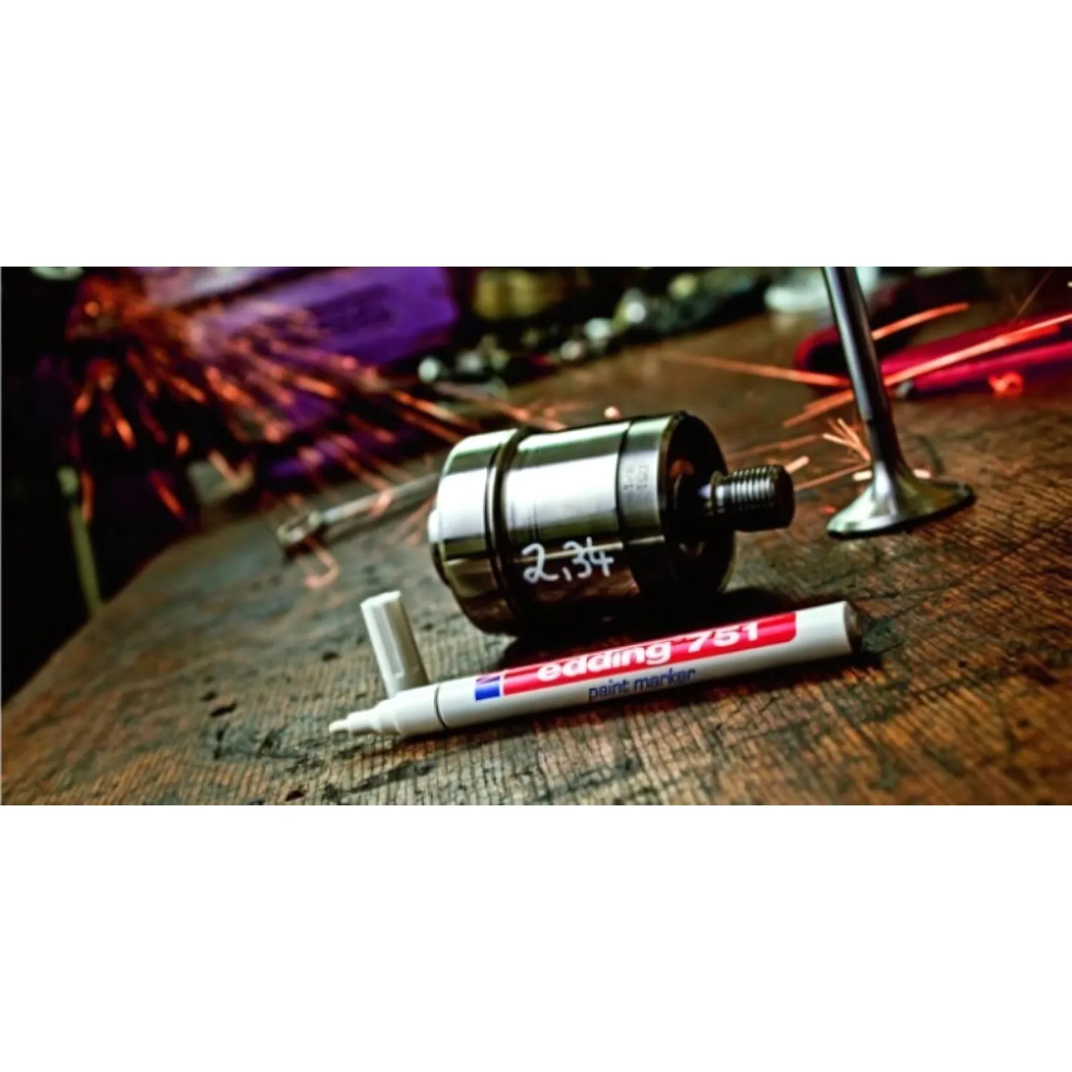 Маркер лаковый EDDING E-751/54 серебряный, 1-2мм, мет. корп - фото 3