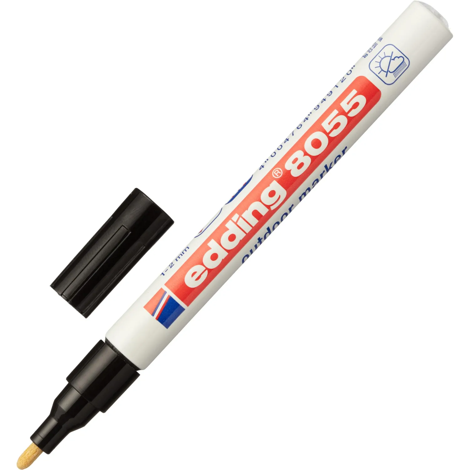 Маркер для наружных работ EDDING E-8055/1 черный 1-2мм, мет. корп. - фото 1