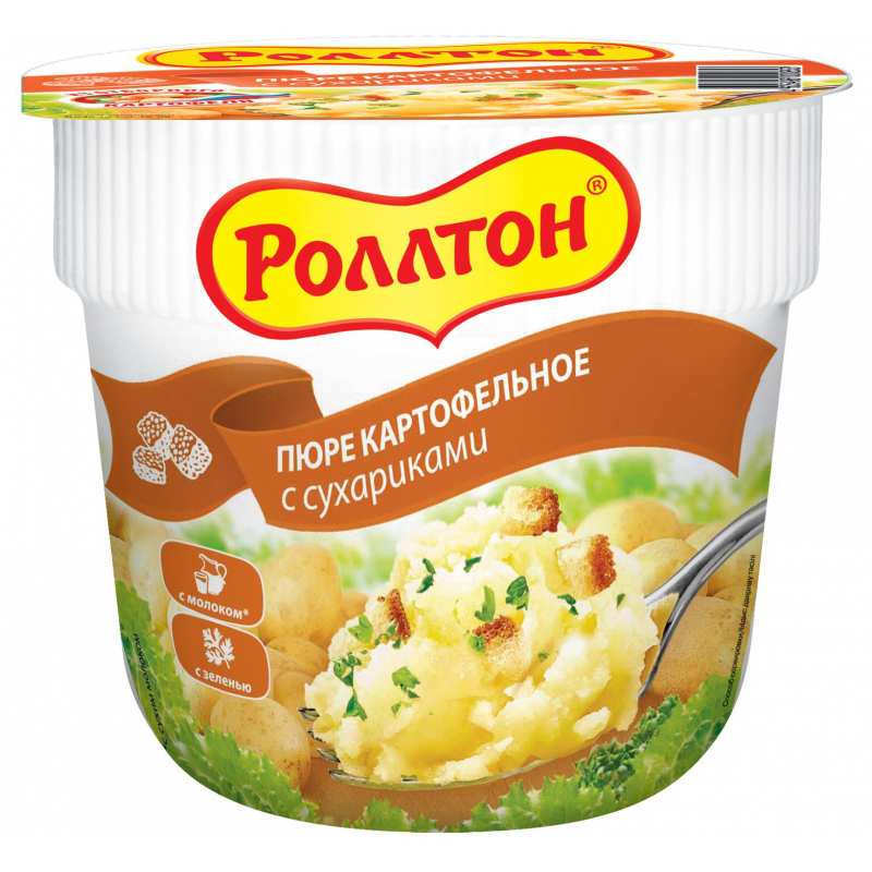 Картофельное пюре Роллтон с сухариками 24штx40г - фото 1
