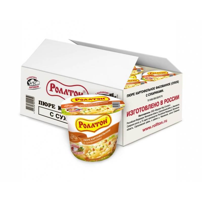 Картофельное пюре Роллтон с сухариками 24штx40г - фото 3