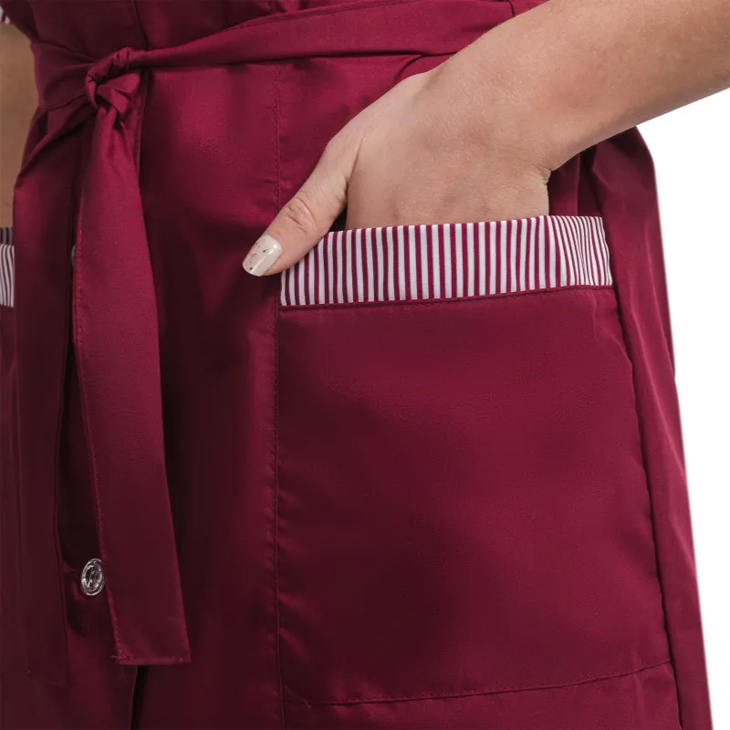 Халат для горничных и уборщиц у01-ХЛ кор.рукав бордо(р.60-62)170-176 - фото 11