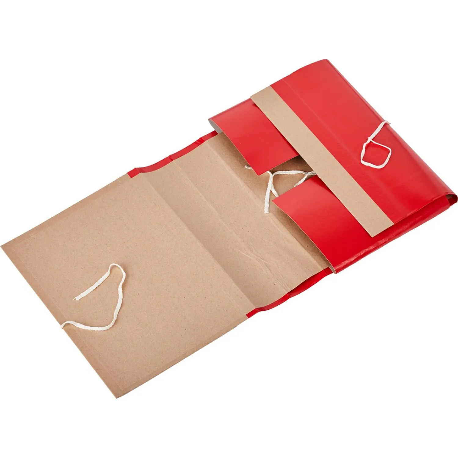 Папка архивная крафт/бумвинил  12см 4 завязки,красн - фото 4