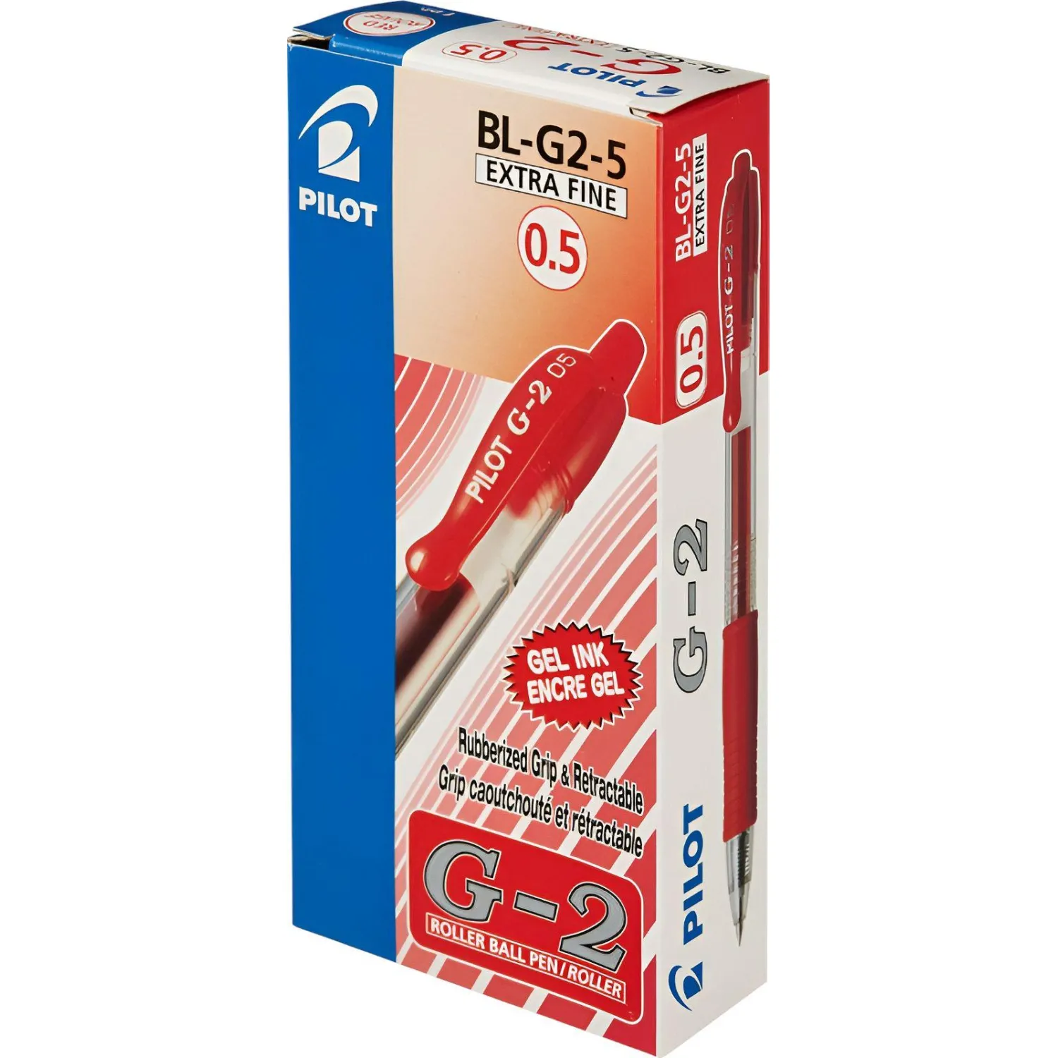 Ручка гелевая автомат. PILOT BL-G2-5 резин.манжет.красн. 0,3мм Япония - фото 3