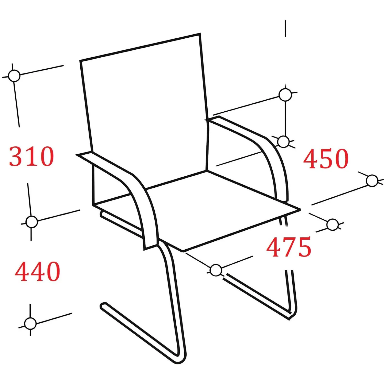 Стул UP_конференц Silwia Arm (Сильвия АРМ) каркас хром, к/з бежевый Z21 - фото 2