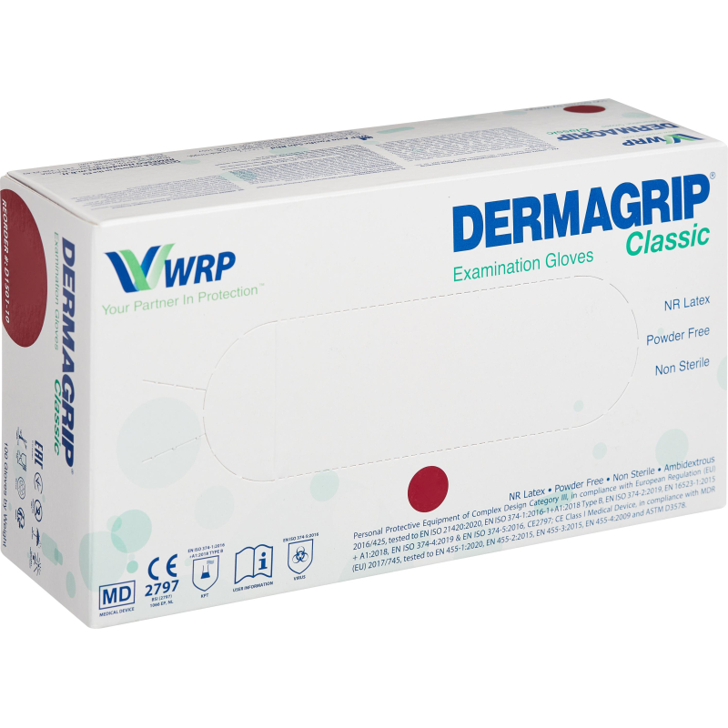 Мед.смотров. перчатки латекс н/c,н/о, текст,2хлор Dermagrip Cls (L) 50п/уп - фото 4