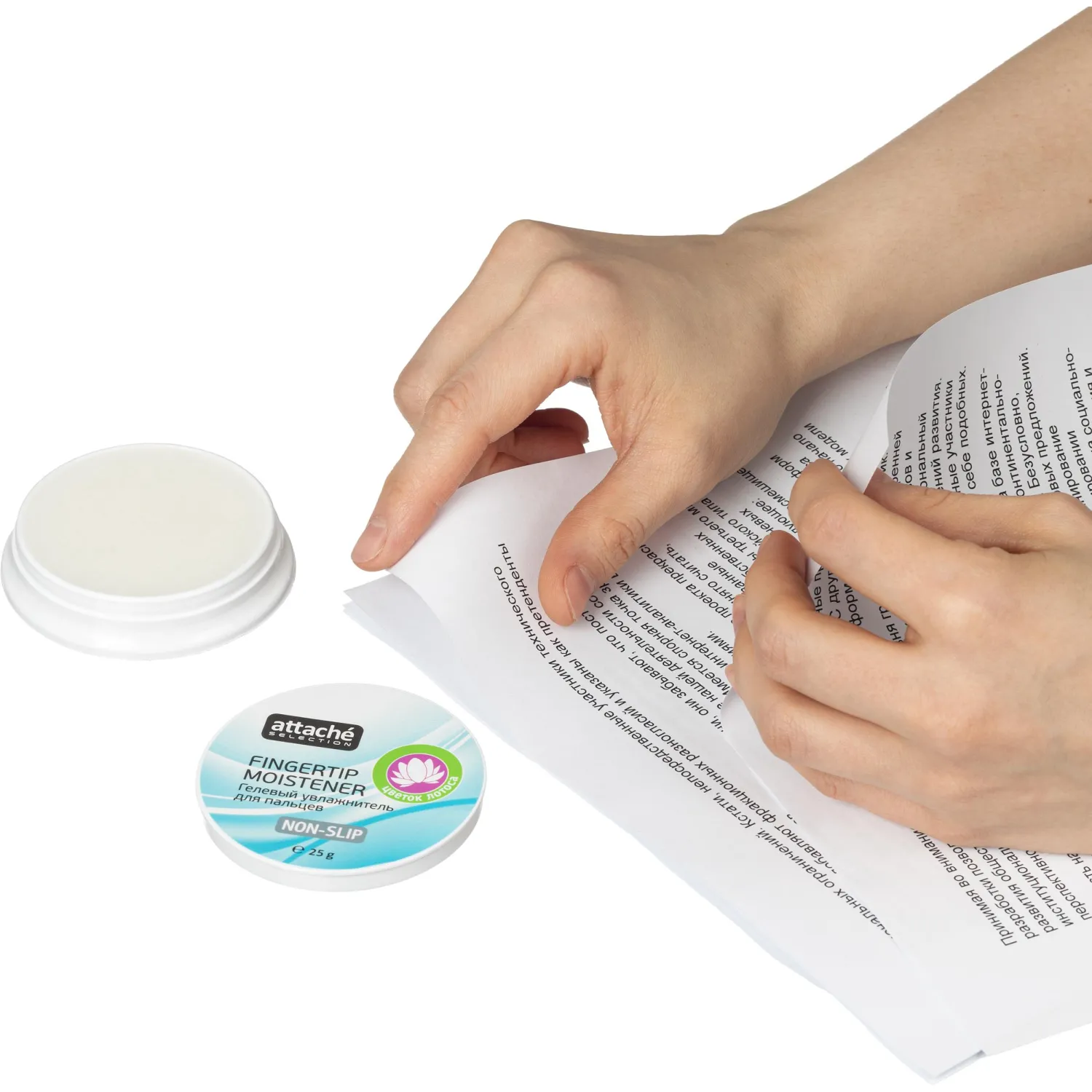 Подушка для смачивания пальцев гелевая Attache Selection Цветок Лотоса, 25г - фото 5