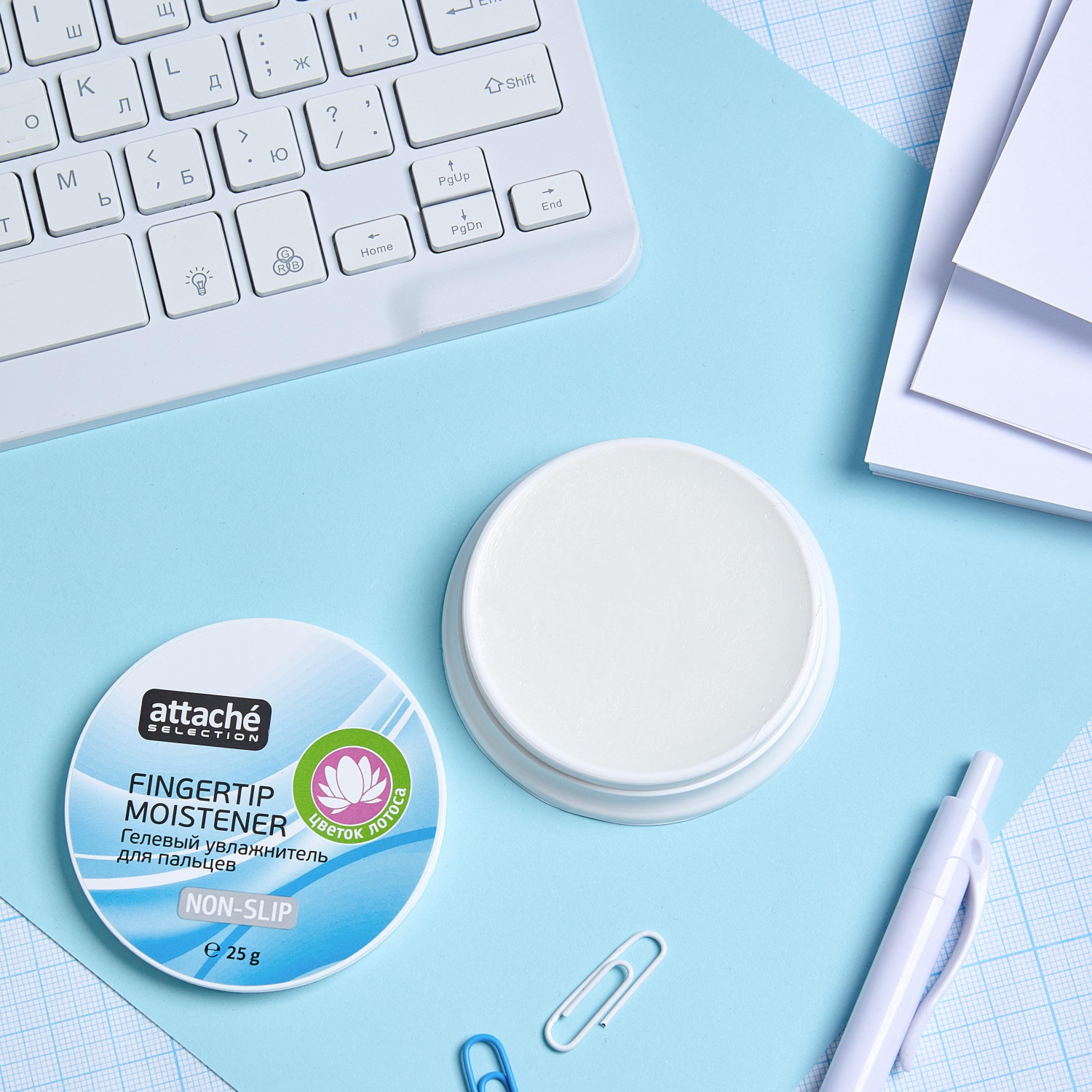 Подушка для смачивания пальцев гелевая Attache Selection Цветок Лотоса, 25г - фото 8