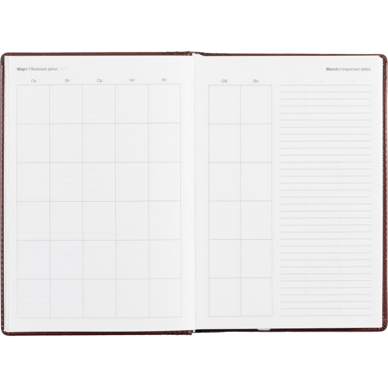 Ежедневник недатированный бордо, тв пер, 140х200, 160л, Lozanna AZ052/bordo - фото 13