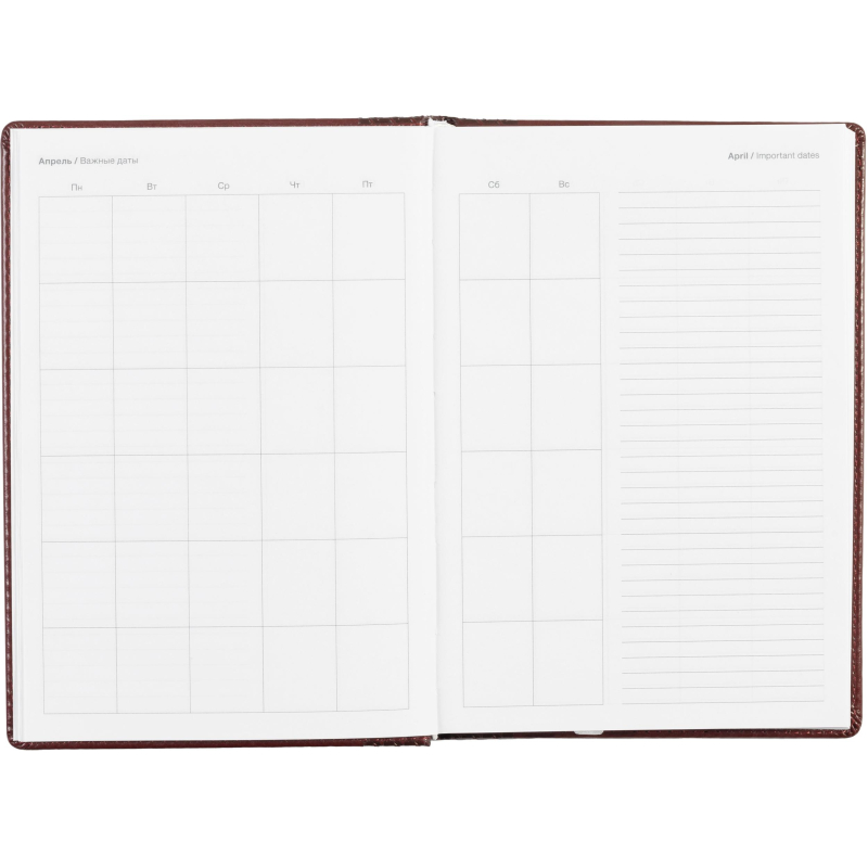 Ежедневник недатированный бордо, тв пер, 140х200, 160л, Lozanna AZ052/bordo - фото 14