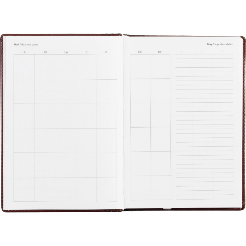 Ежедневник недатированный бордо, тв пер, 140х200, 160л, Lozanna AZ052/bordo - фото 15