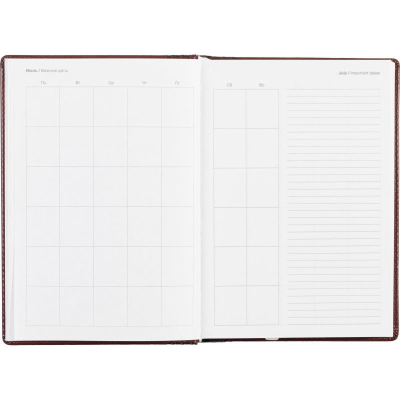 Ежедневник недатированный бордо, тв пер, 140х200, 160л, Lozanna AZ052/bordo - фото 17