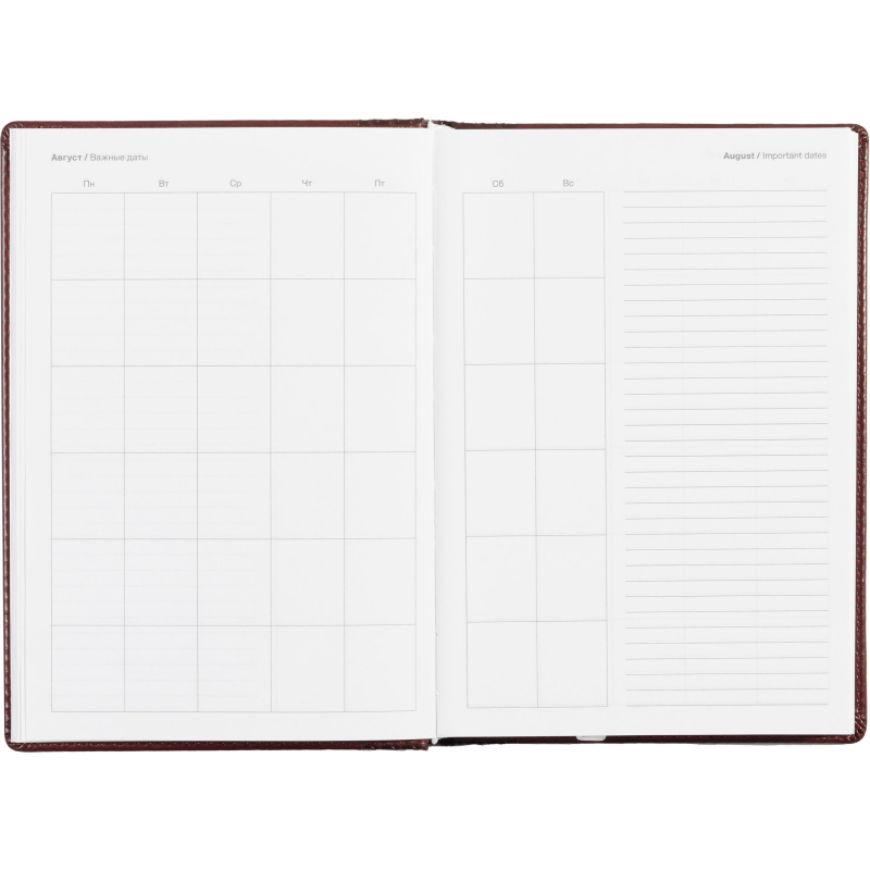 Ежедневник недатированный бордо, тв пер, 140х200, 160л, Lozanna AZ052/bordo - фото 18