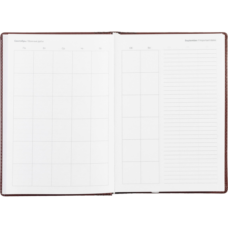 Ежедневник недатированный бордо, тв пер, 140х200, 160л, Lozanna AZ052/bordo - фото 19