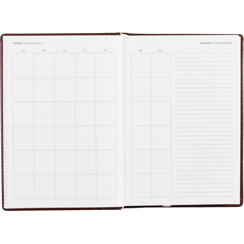Ежедневник недатированный бордо, тв пер, 140х200, 160л, Lozanna AZ052/bordo - фото 21