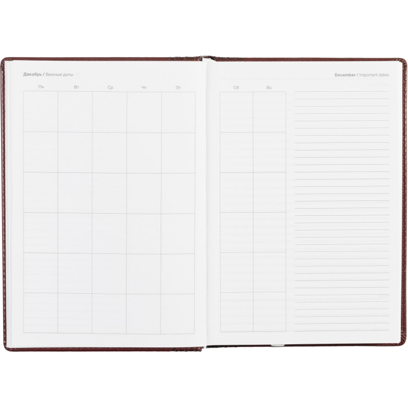 Ежедневник недатированный бордо, тв пер, 140х200, 160л, Lozanna AZ052/bordo - фото 22