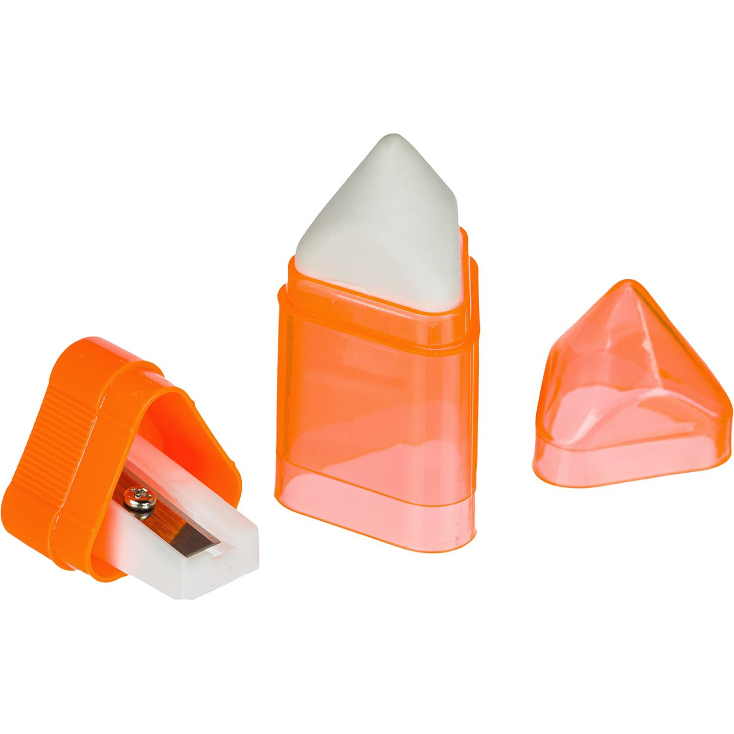 Точилка Attache Colorful! с контейнером 1отверстие с ластиком в асс - фото 5