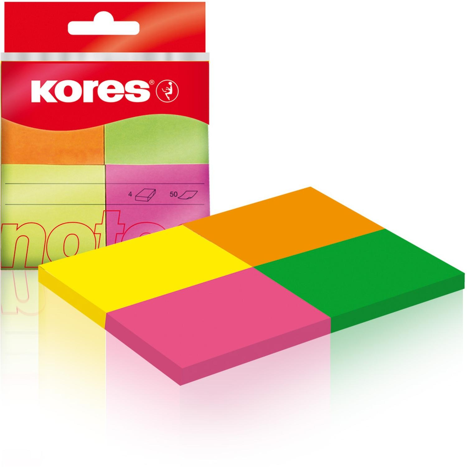 Стикеры Kores бум.для зам. 40х50 неон.гамма 4шт./уп.по 50л. &#039;48450 - фото 4