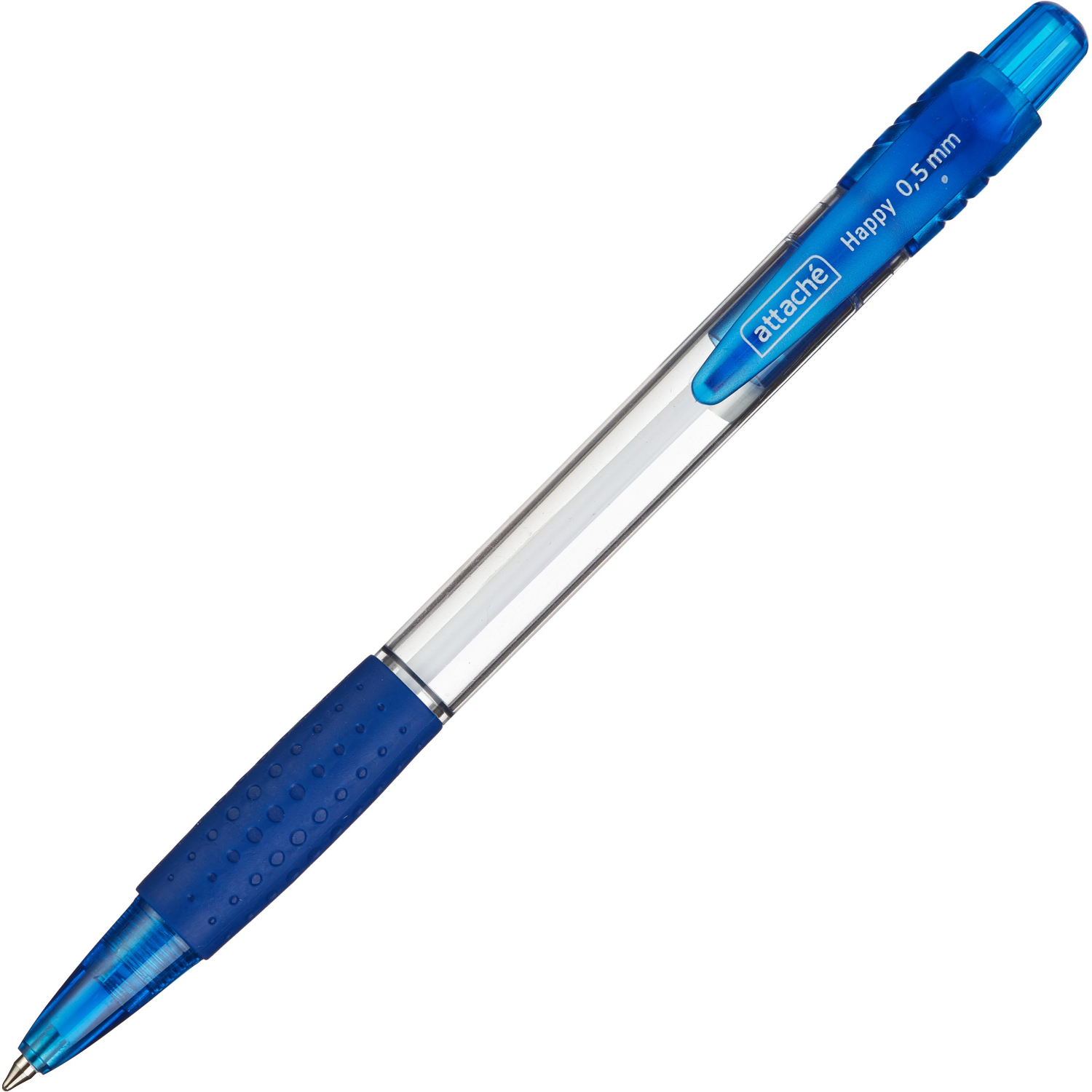 Ручка шариковая автомат. Attache Happy прозр.корп,син,маслян,манж - фото 2