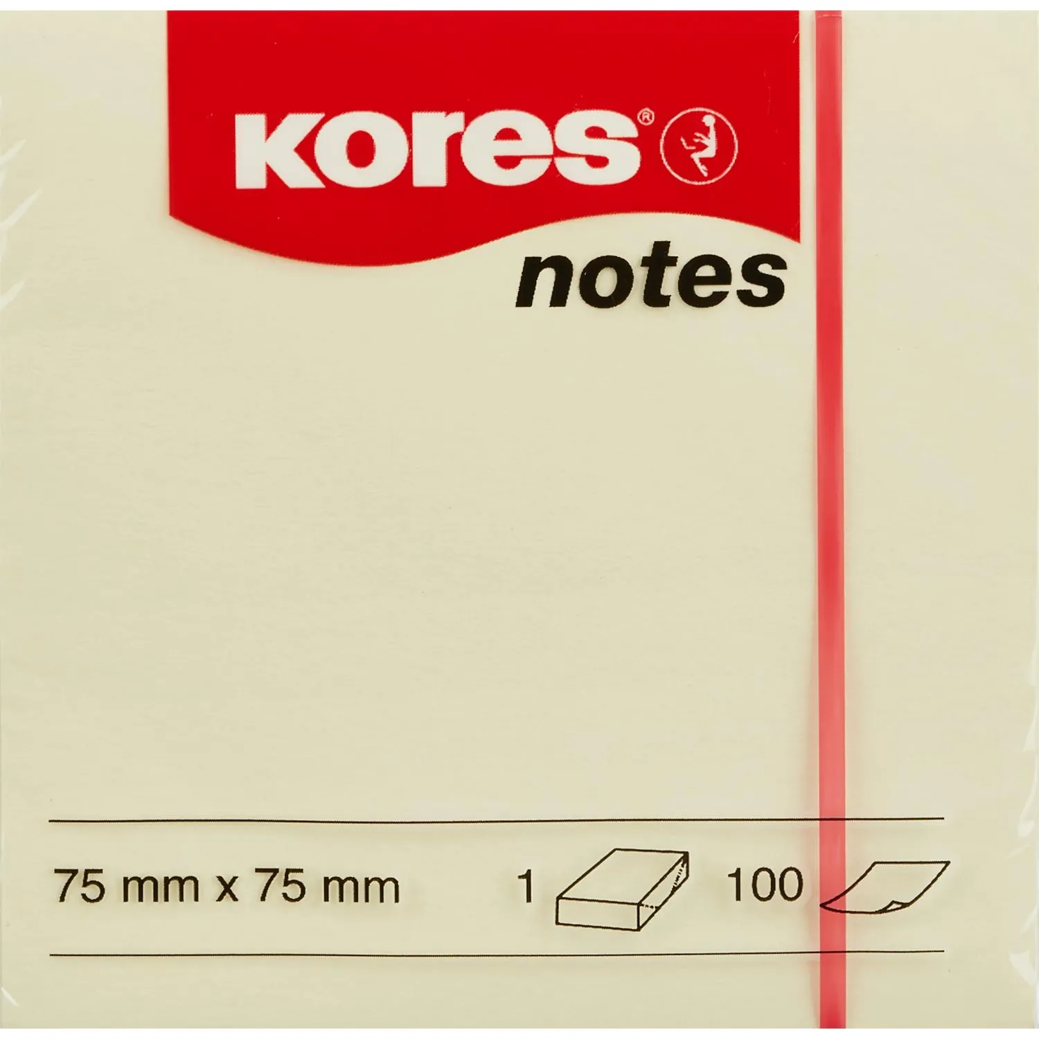 Стикеры Kores бум.для зам. 75х75 желтая 100л. &#039;46075 - фото 2