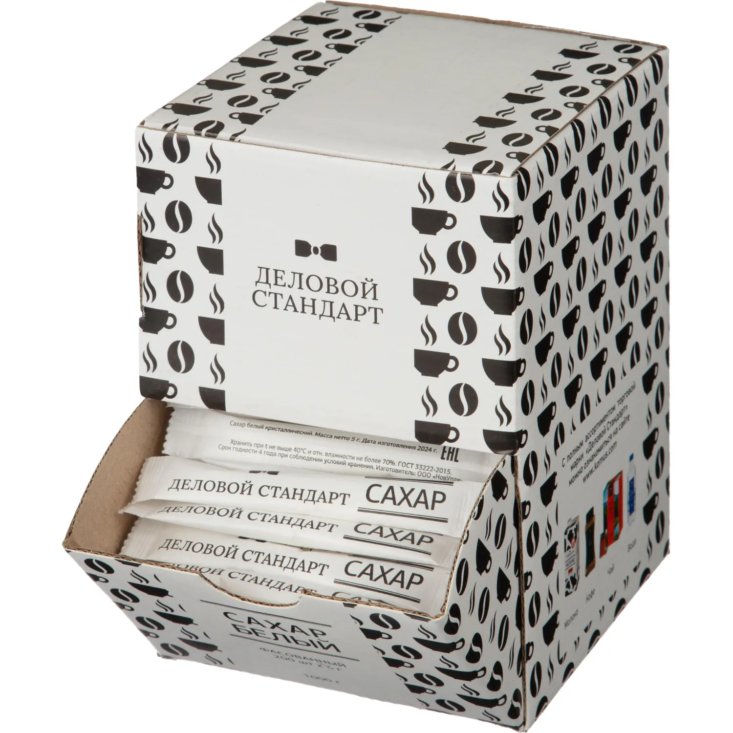 Сахар порционный в стиках Деловой стандарт 5 гр (200 шт/уп.) - фото 2