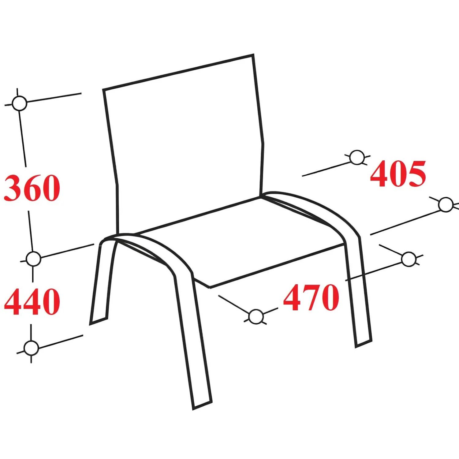 Стул БМФ Easy Chair Rio(ИЗО) черн, пластик красный - фото 3