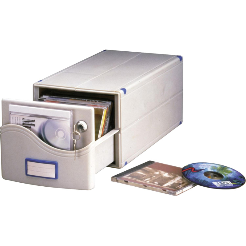 Бокс для CD/DVD дисков на 30 шт, замок, ProfiOffice, сер, МВ-30SL - фото 1