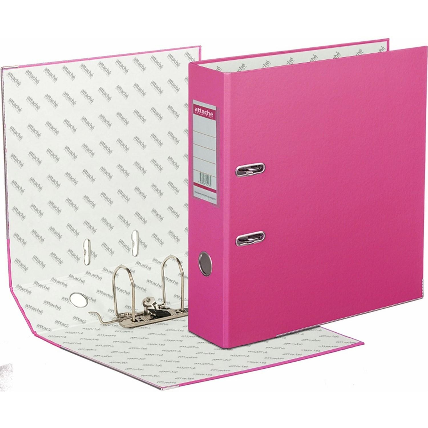 Папка-регистратор ECONOMY PLUS 80мм, фуксия, ПБП1, карм.кор.,мет.уг - фото 4