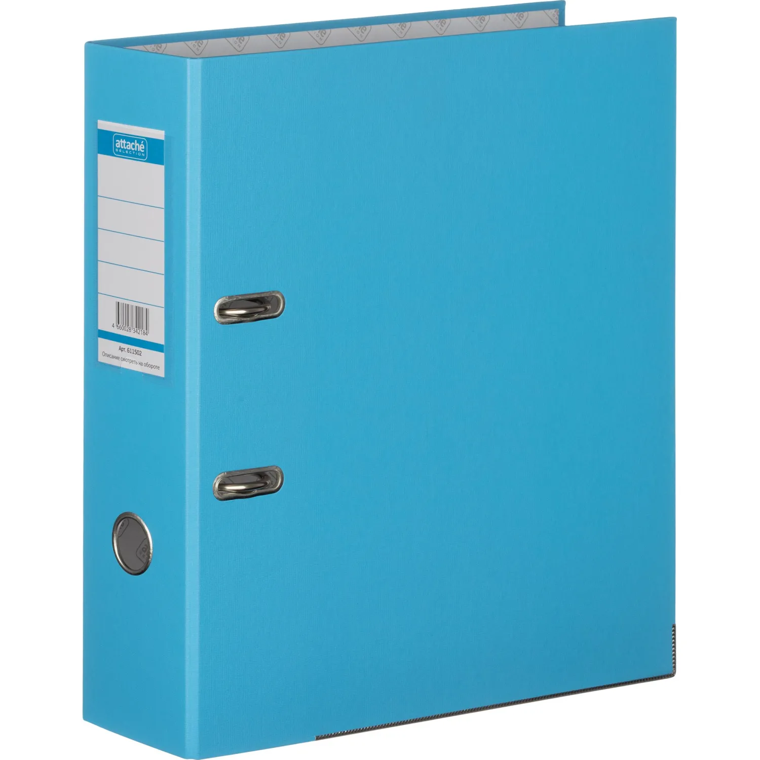 Папка-регистратор ECONOMY PLUS 80мм, голубой, ПБП1,карм.кор.,мет.уг - фото 6