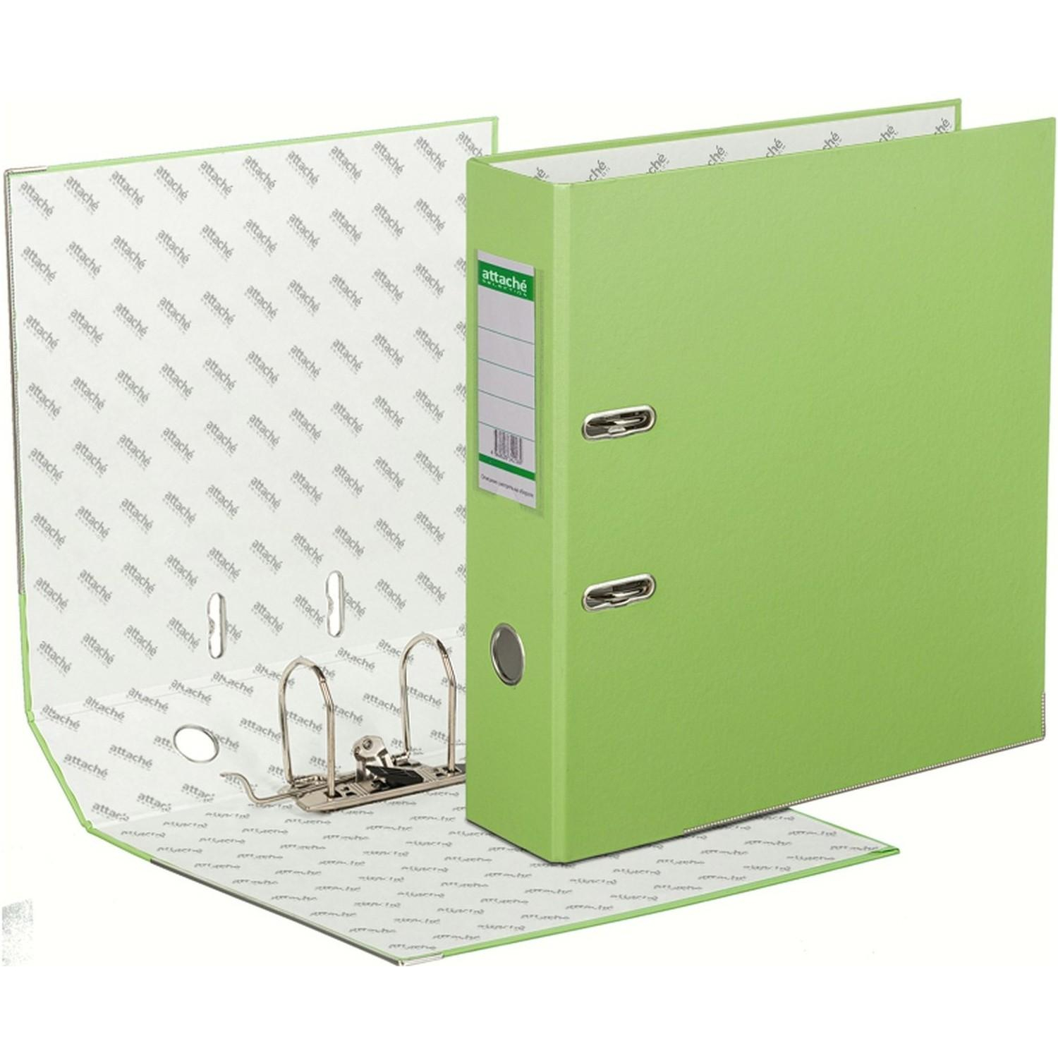 Папка-регистратор ECONOMY PLUS 80мм, лайм, ПБП1, карм.кор.,мет.уг - фото 4