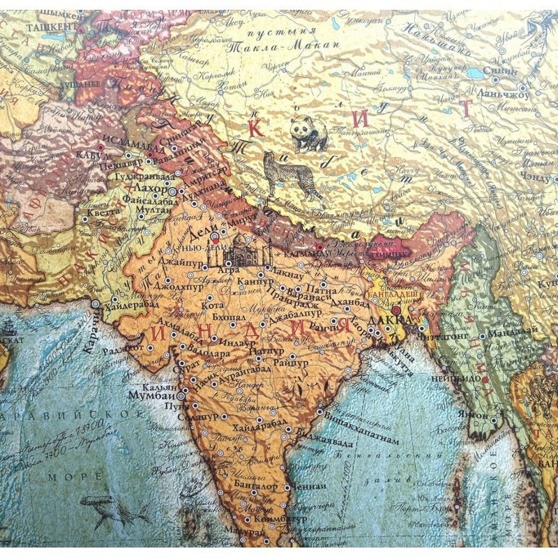 Карта настенная Мир политическая 1:22млн.,ретро стиль - фото 2