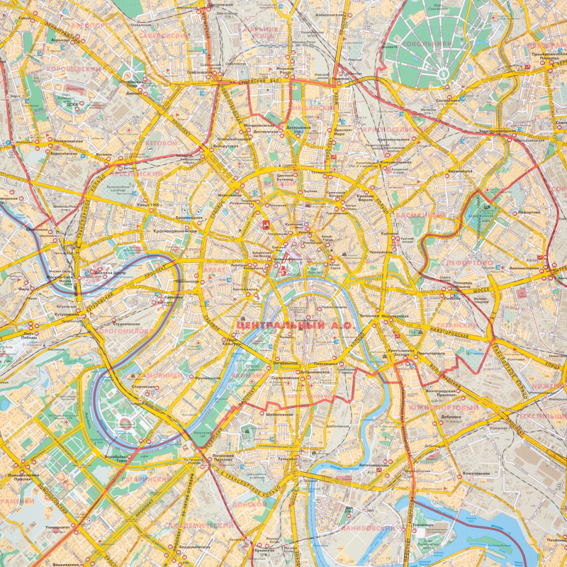 Карта настенная Москва соврем. с каждым домом 1:34тыс., КН123 - фото 8