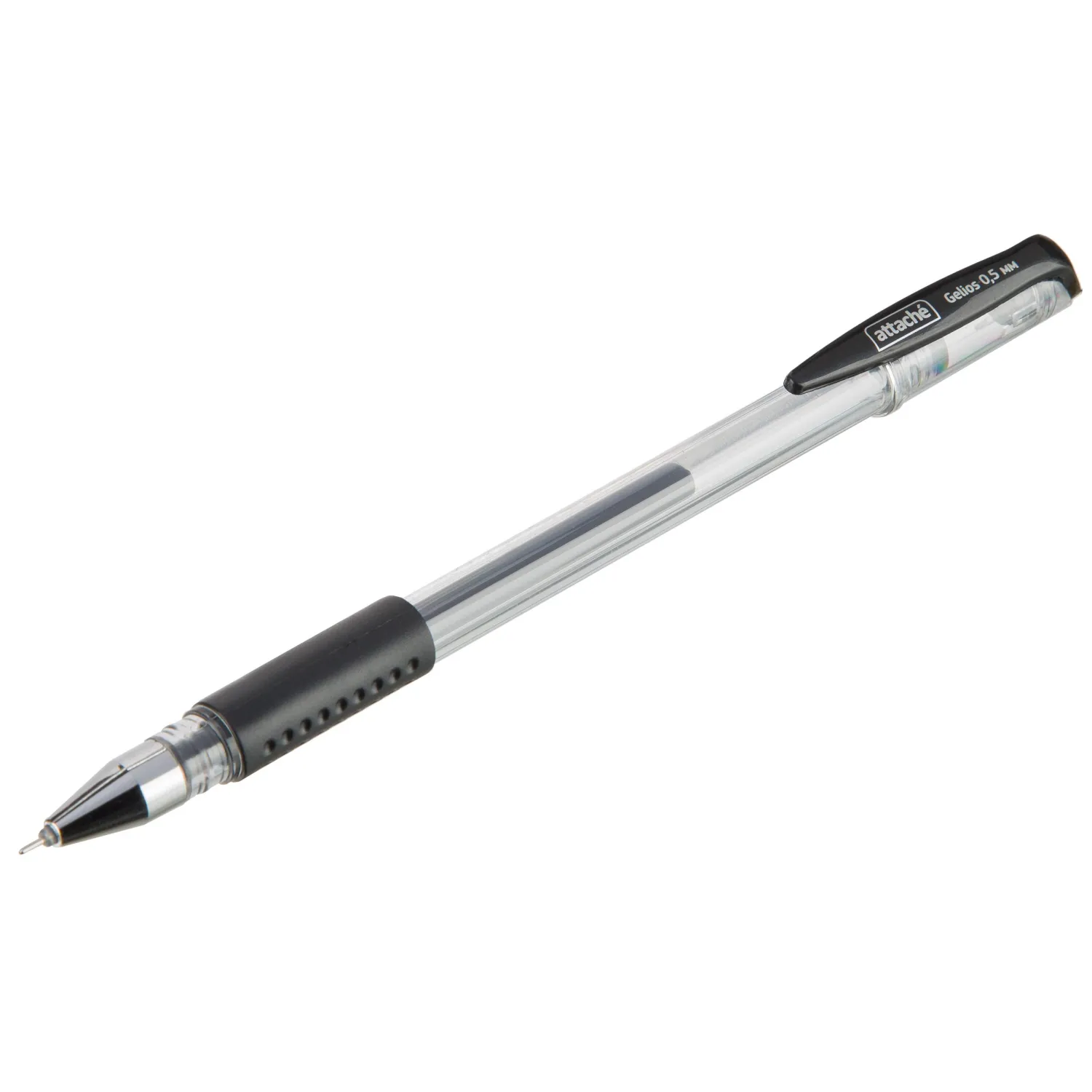 Ручка гелевая неавтомат. Attache Gelios-030 черный, игольч.0,5мм,манж - фото 5
