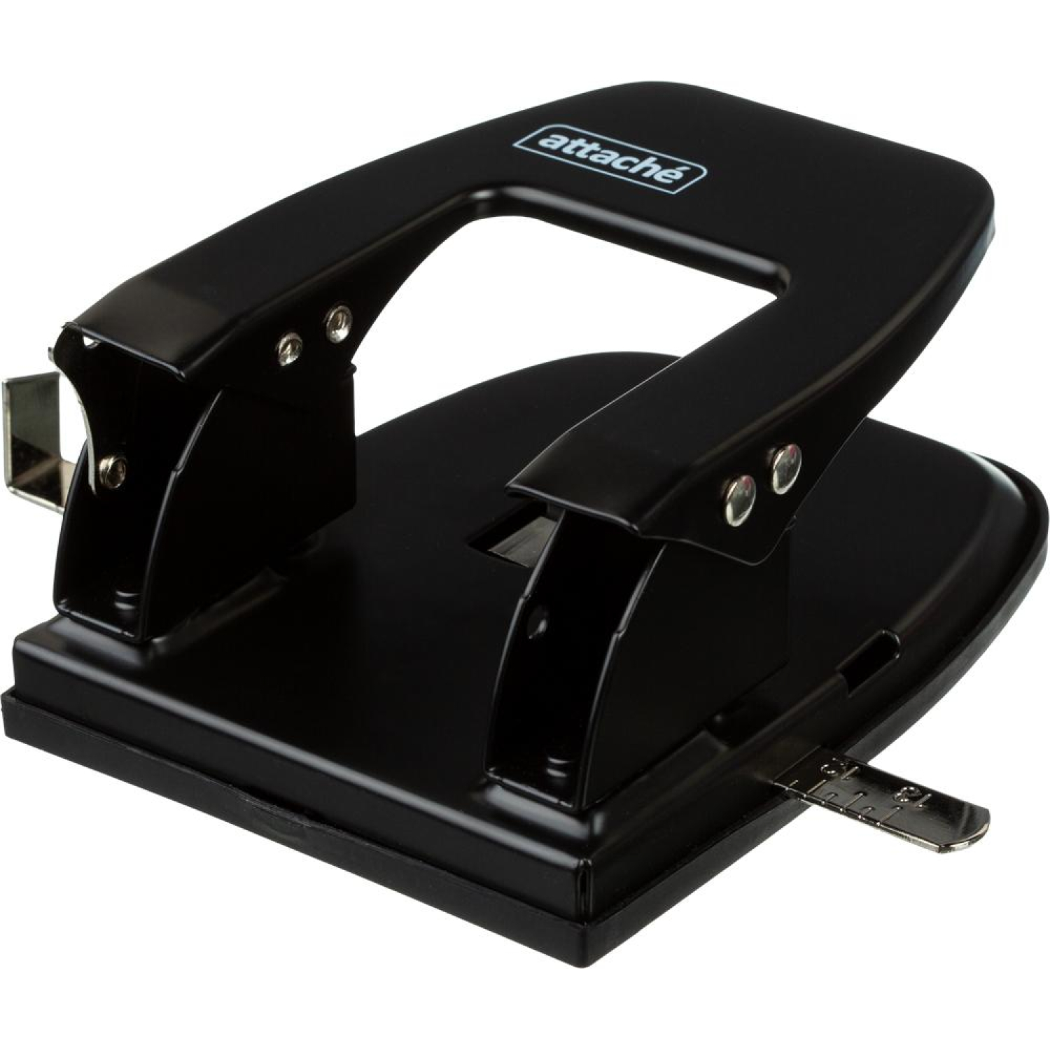 Дырокол Attache до 30 листов, с линейкой, цвет черный - фото 4