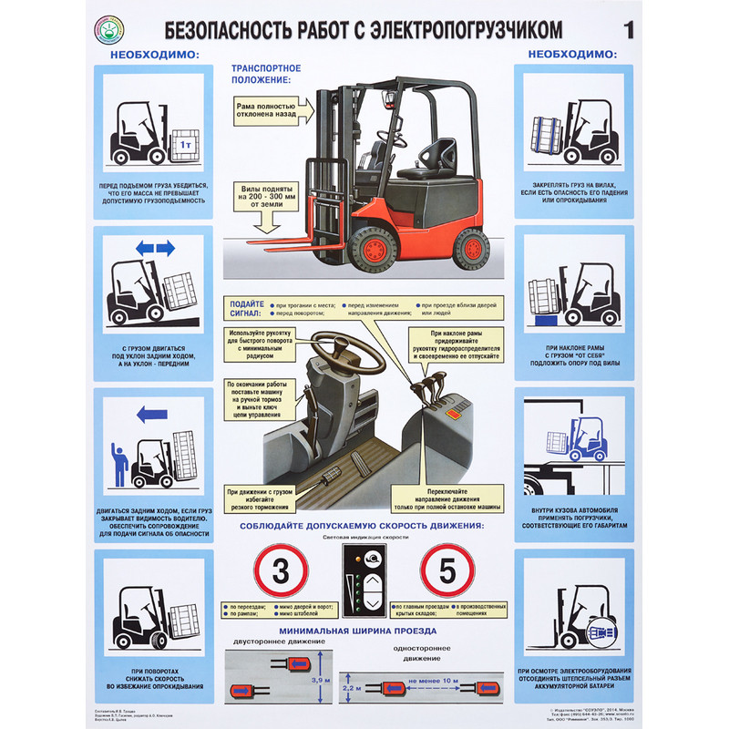 Плакат информационный без. работ с электропогрузчиками, ком. из 2-х листов - фото 2