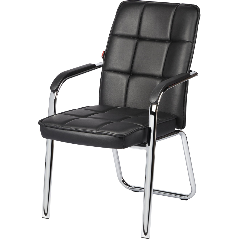 Конференц-кресло BN_TQ_Echair-810 VPU кожзам черный, хром - фото 1