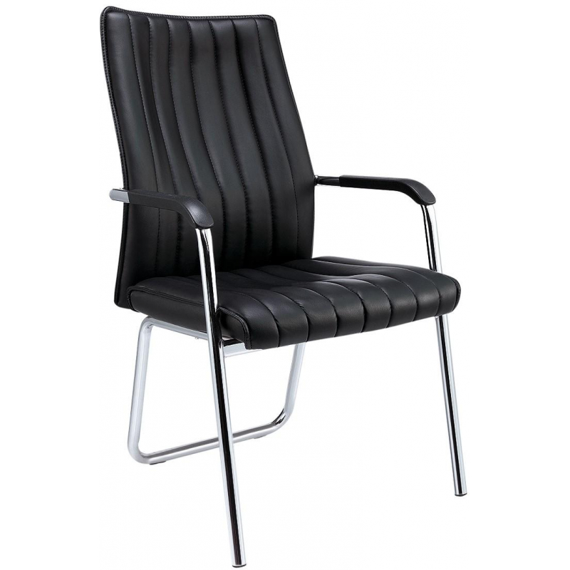 Конференц-кресло BN_TQ_Echair-811 VPU кожзам черный, хром - фото 2