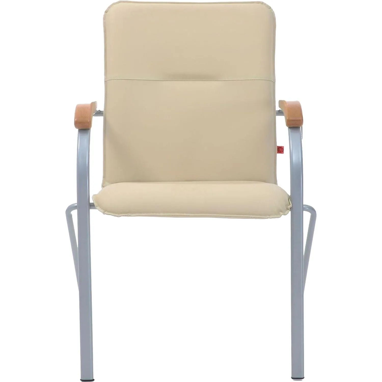 Конференц-кресло FA_SAMBA Silver к/з светло-бежевый DO122/бук - фото 2