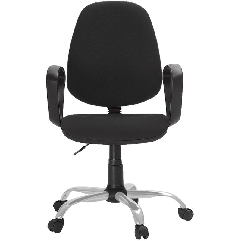 Кресло FA_EChair-222 PC ткань черная ТК1, Silver - фото 1
