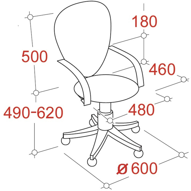 Кресло FA_EChair-222 PC ткань черная ТК1, Silver - фото 4