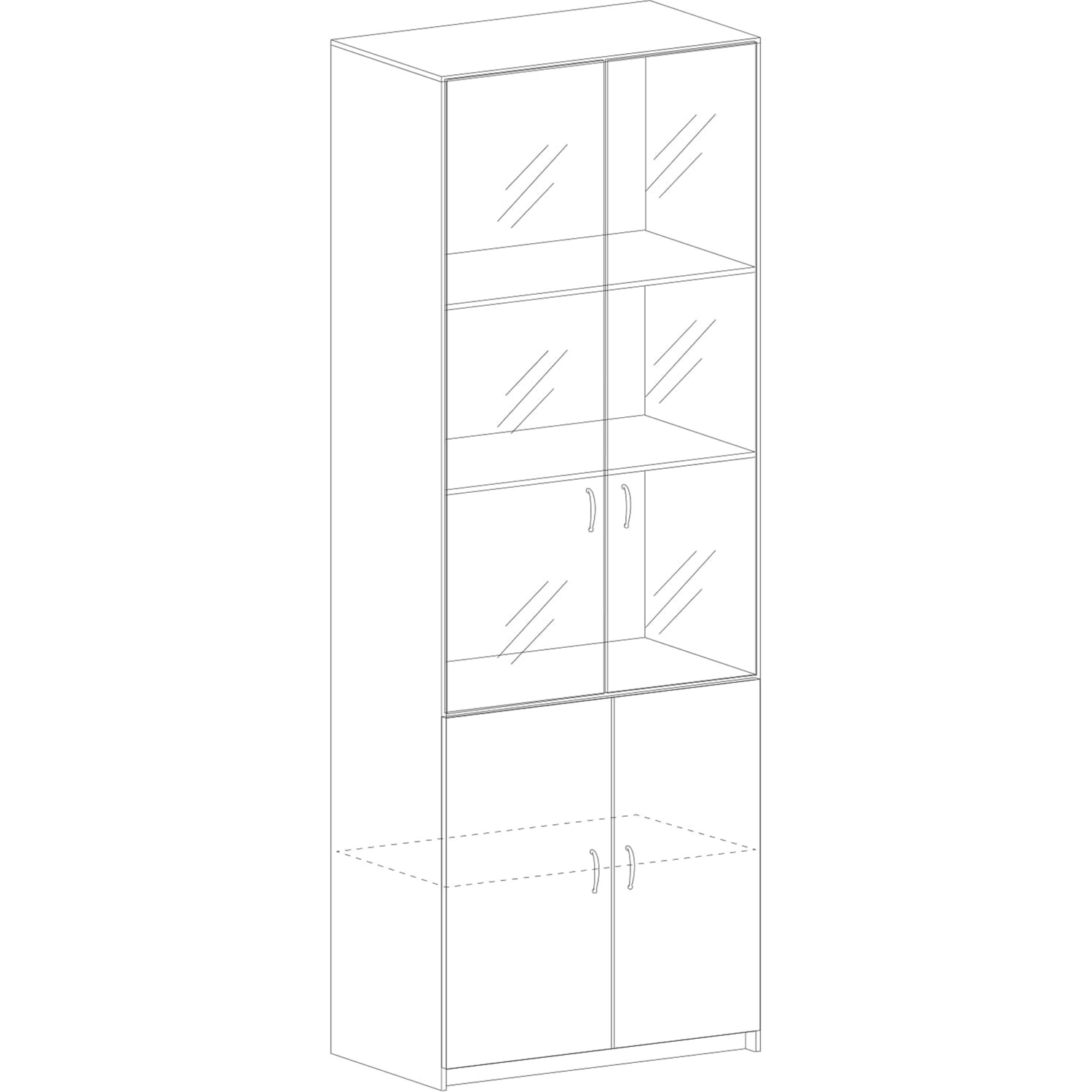 Шкаф SP Бюджет   со стекл. 2553 (651,879,655,670) д.ш.св./сер - фото 2