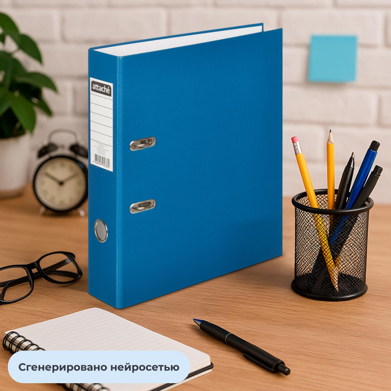 Папка-регистратор Attache Economy, 75мм, cиний, ПБП1, карм.кор - фото 11
