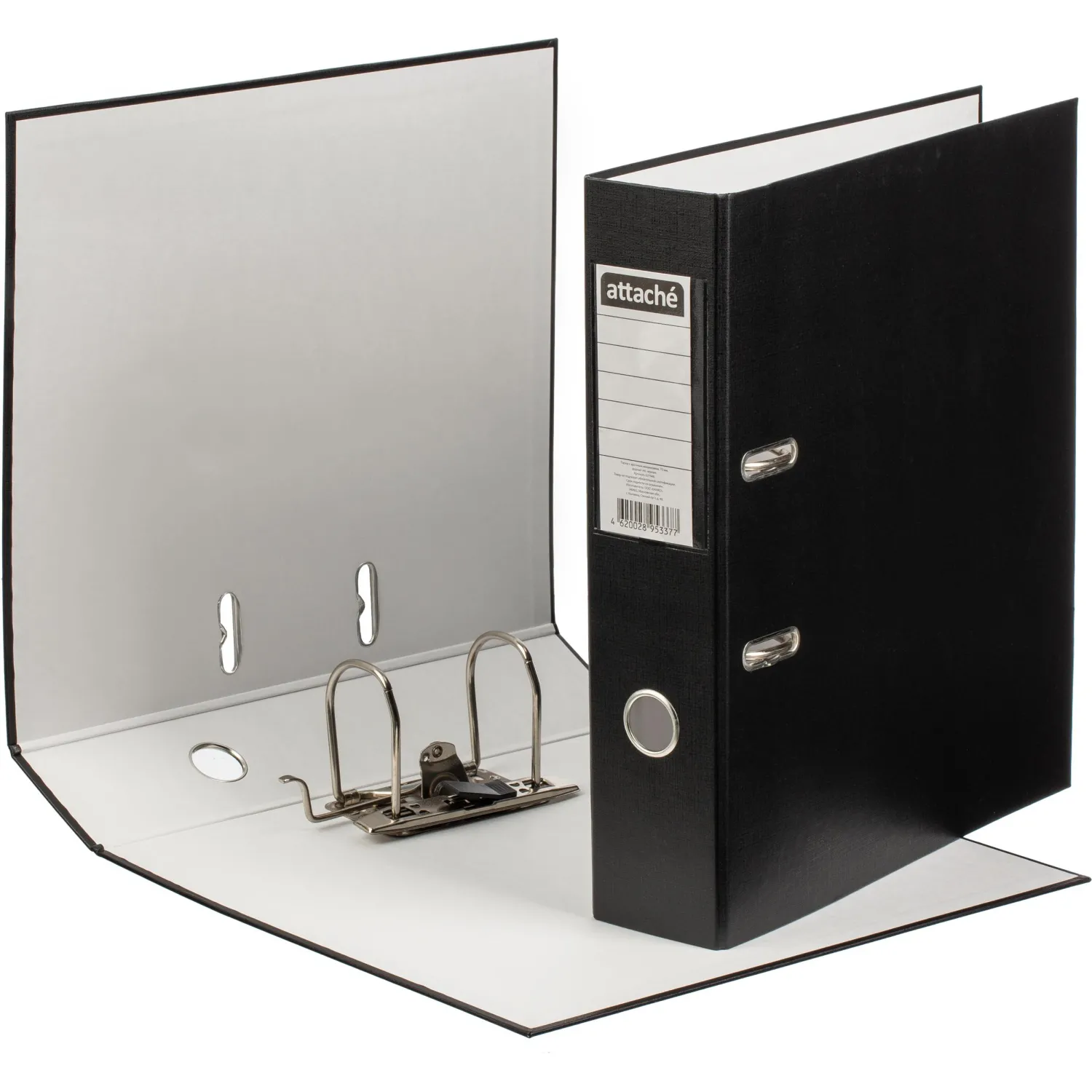 Папка-регистратор  75мм,  черный, ПБП1, карм.кор - фото 2