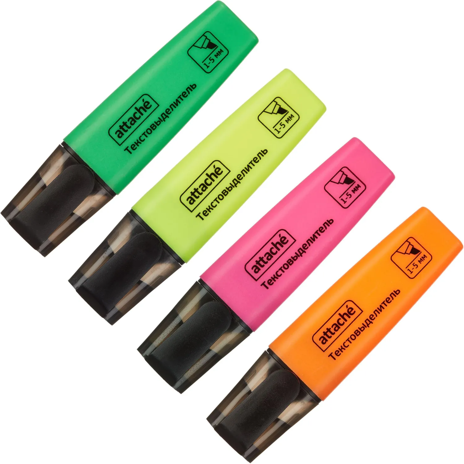 Набор текстовыделителей текста Attache Colored 1-5мм набор 4цв - фото 2