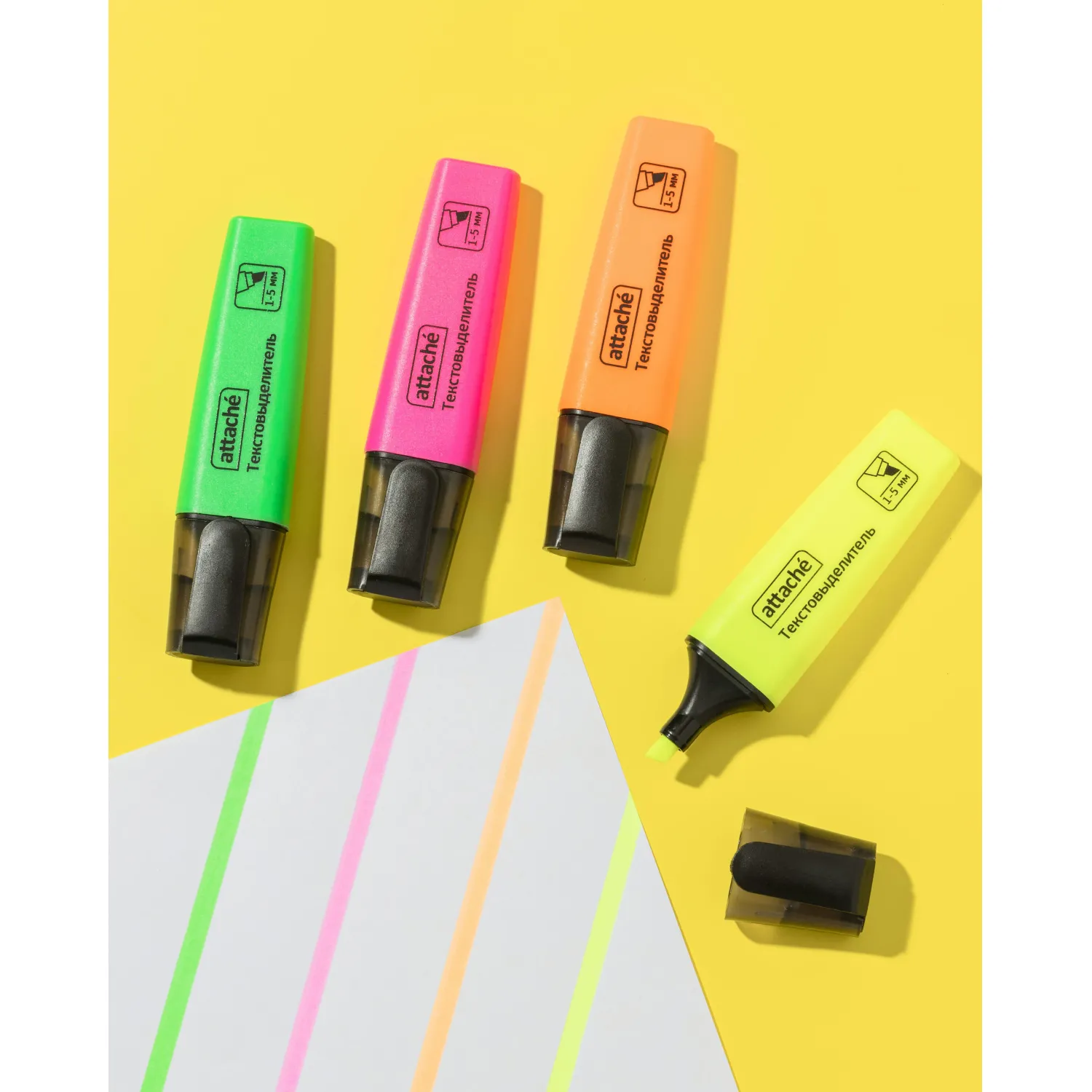 Набор текстовыделителей текста Attache Colored 1-5мм набор 4цв - фото 9
